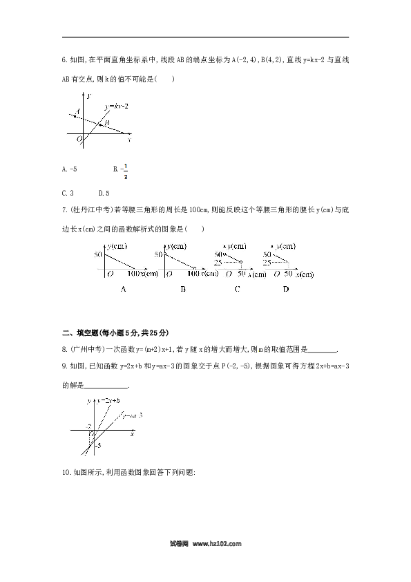 【单元检测】初二数学下册第19章 一次函数单元综合检测.doc 第2页