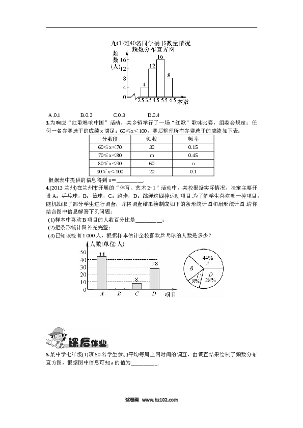 【同步练习】初一数学下册10.3  课题学习   从数据谈节水.doc 第2页
