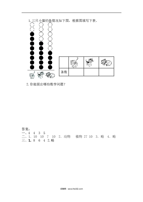人教版一年级数学下册课时练3.2简单统计表.doc 第2页