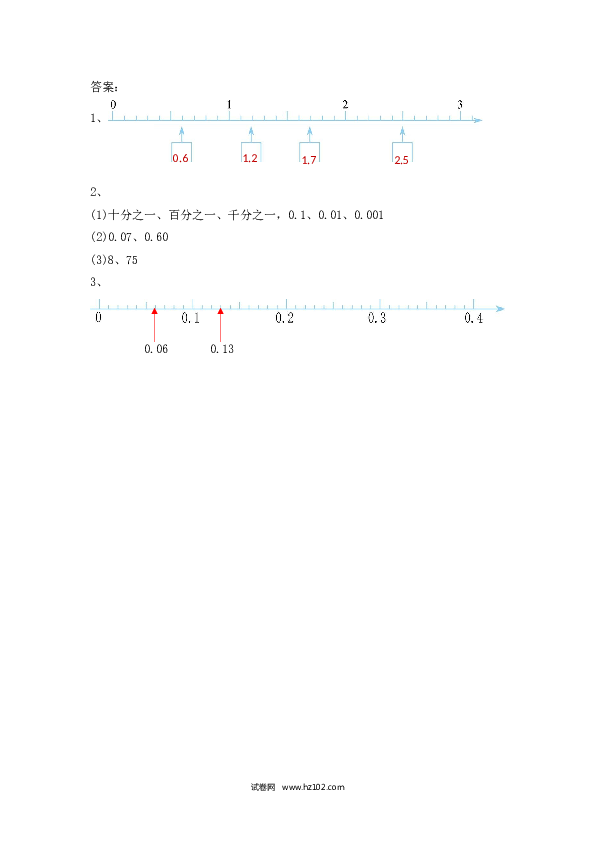 四年级人教版数学下册课时练4.1 小数的意义.docx 第2页