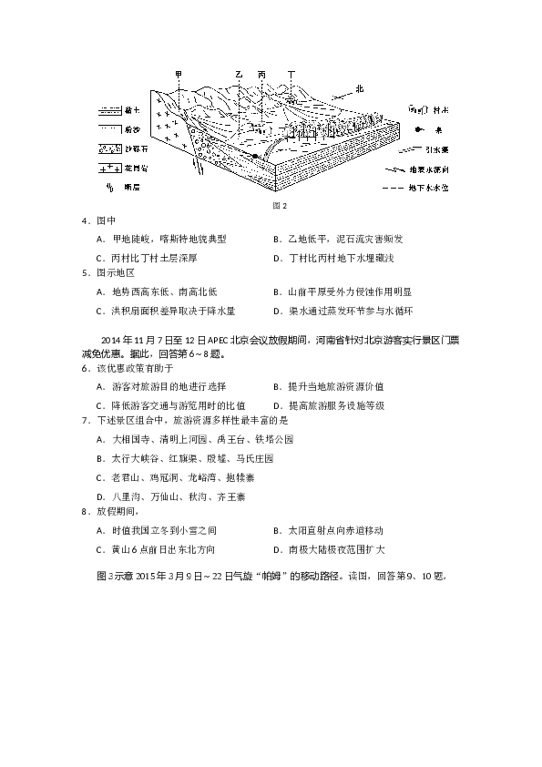 2015年北京高考文综地理试题及答案.docx 第2页