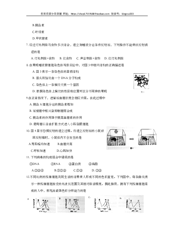 2016年上海市高中毕业统一学业考试生物试卷（word解析版）.doc 第2页