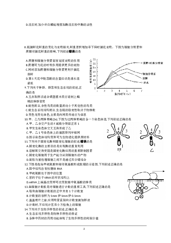 2015年江苏高考生物试卷及答案.doc 第2页