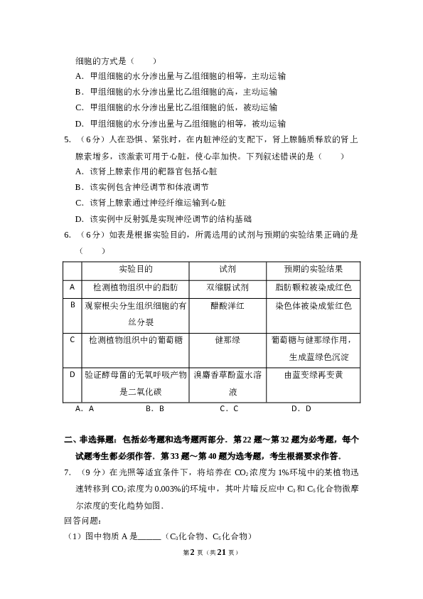 2011年全国统一高考生物试卷（新课标）（含解析版）.doc 第2页