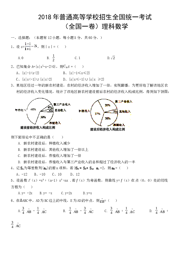 2018年山东省高考数学试卷(理科)word版试卷及解析.docx 第1页