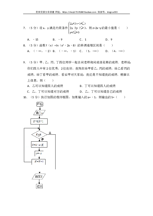 2017年全国统一高考数学试卷（文科）（新课标ⅱ）（含解析版）.doc 第2页
