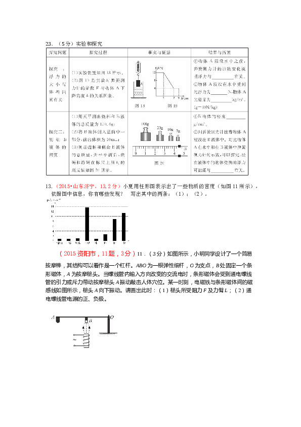 中考试题分类汇编_6.质量和密度考试题分类汇编.docx 第2页