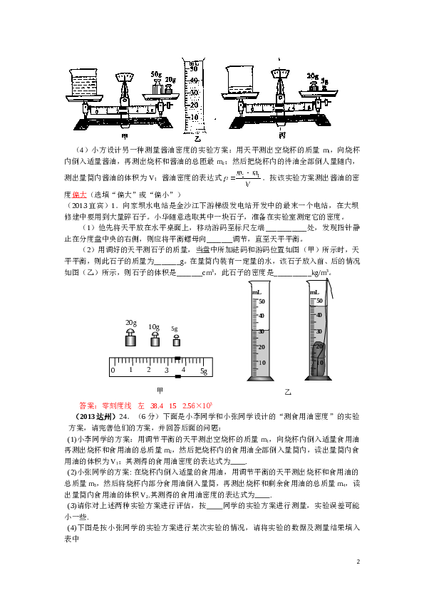 质量和密度实验探究题汇编.doc 第2页