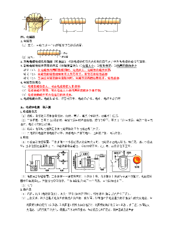 初中物理第二十章《电与磁》知识点整理.doc 第2页