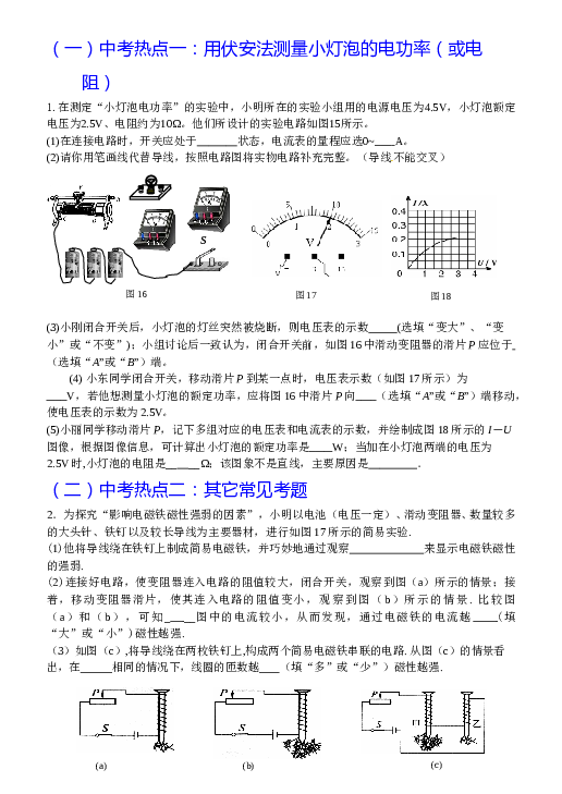 物理―九年级全一册―期末复习(实验专题).doc 第2页