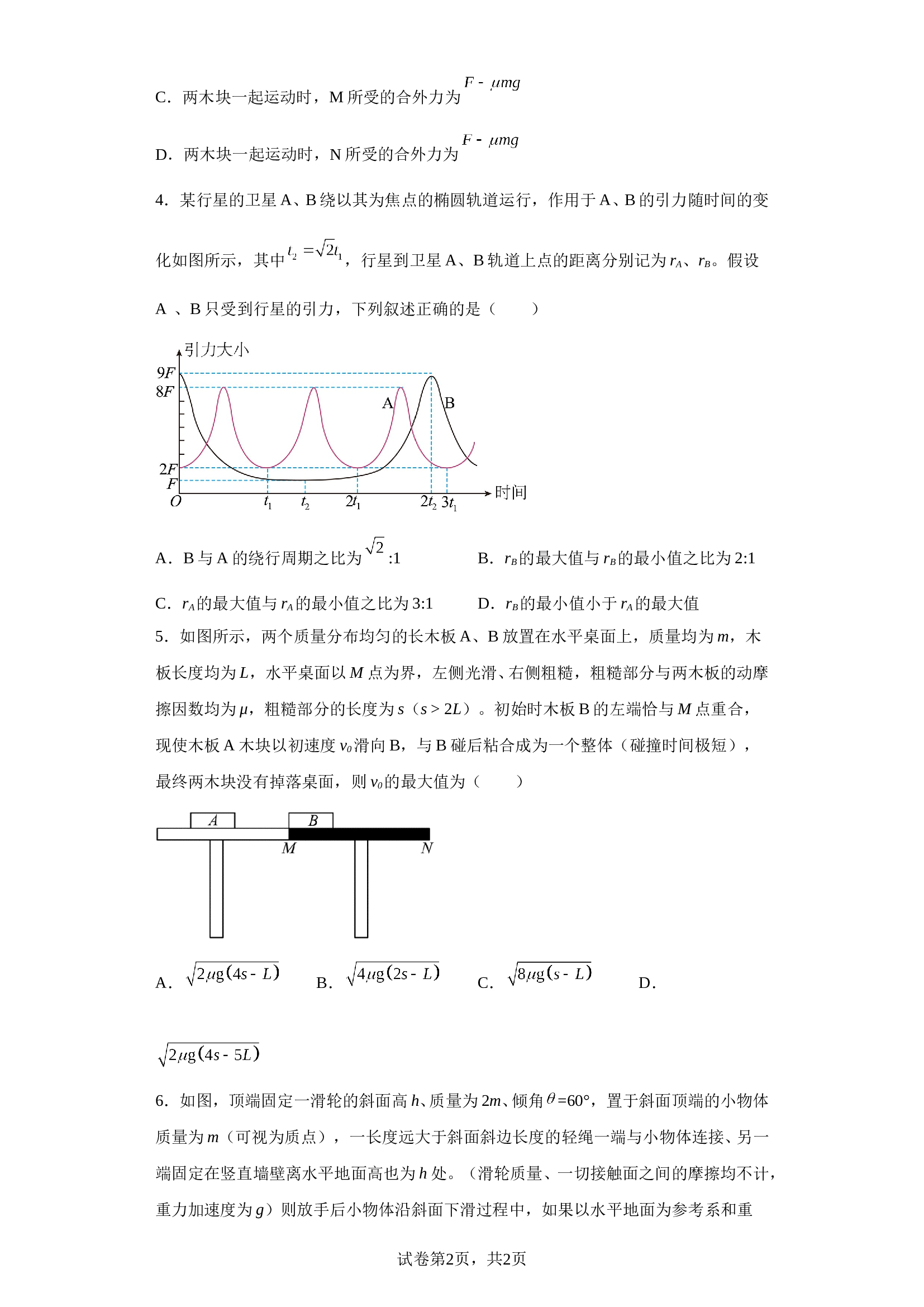 2023届湖南省衡阳市第八中学高三模拟预测物理试题（含解析） 第2页