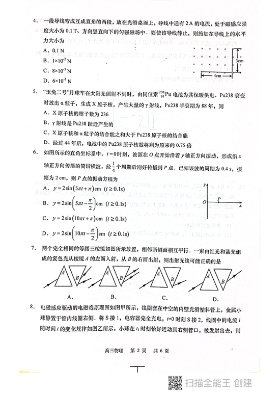 2022年高三适应性考试 物理试卷.pdf 第2页