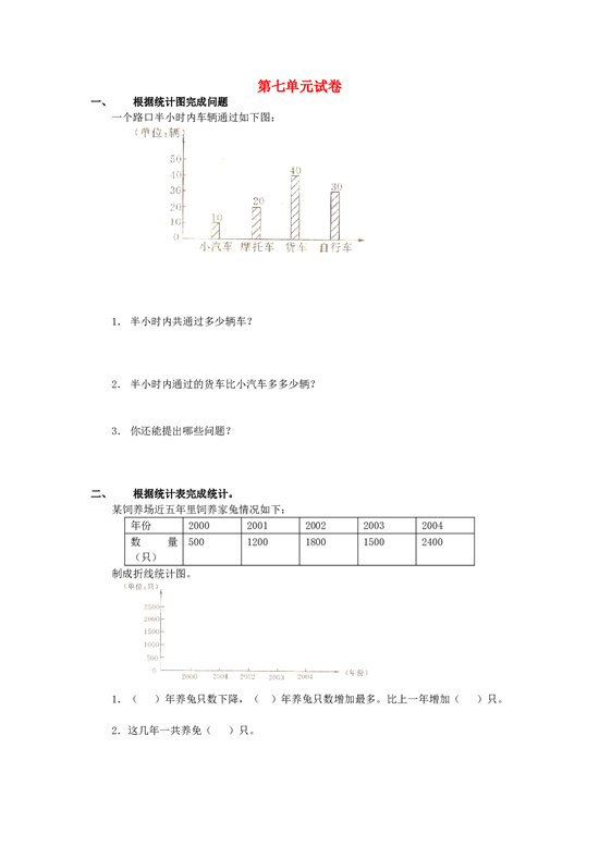 四年级数学同步练习：7.1《统计》（北师大版下册）.doc 第1页