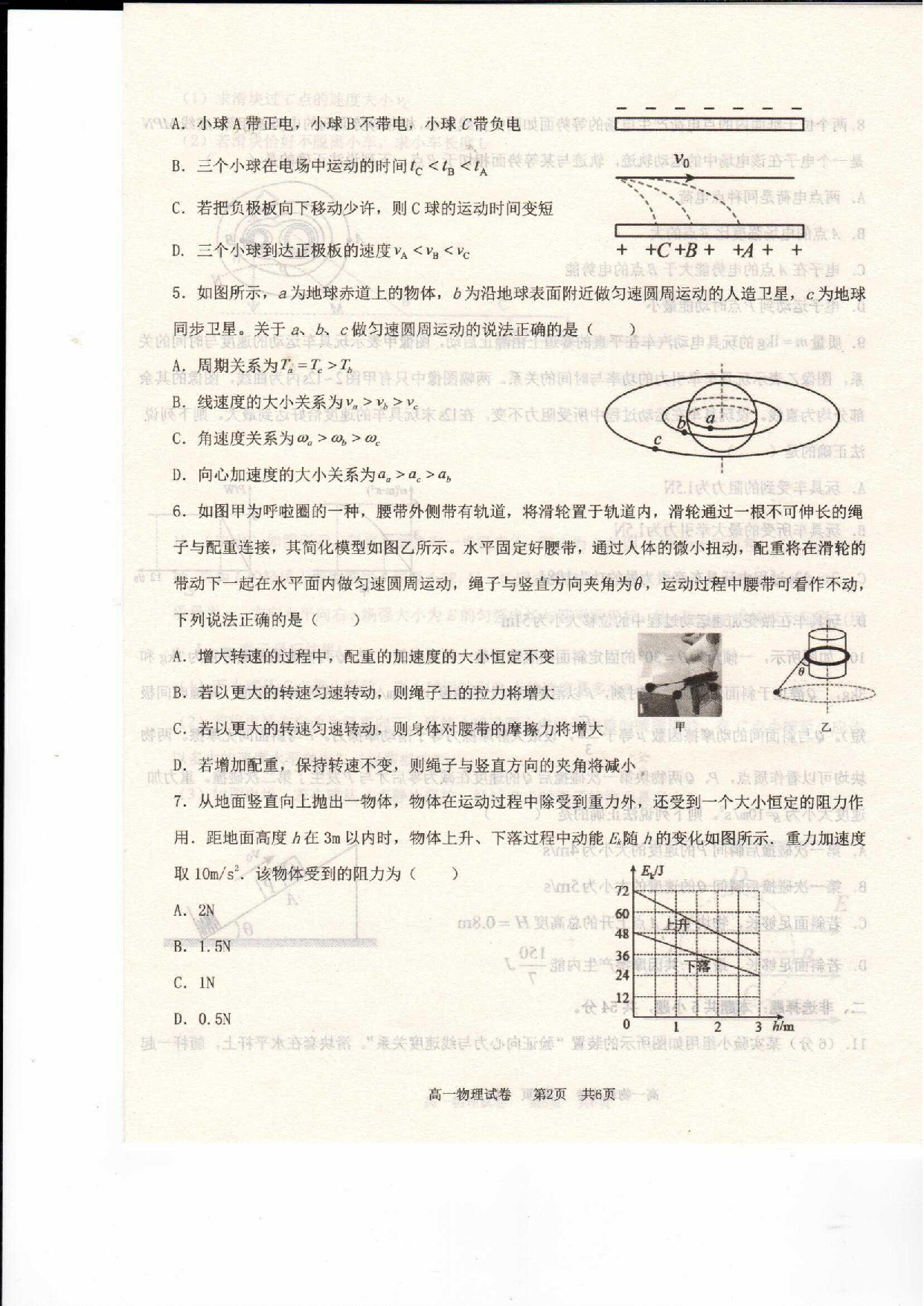 辽宁省抚顺市六校协作体2022-2023学年高一下学期期末考试物理试题 第2页