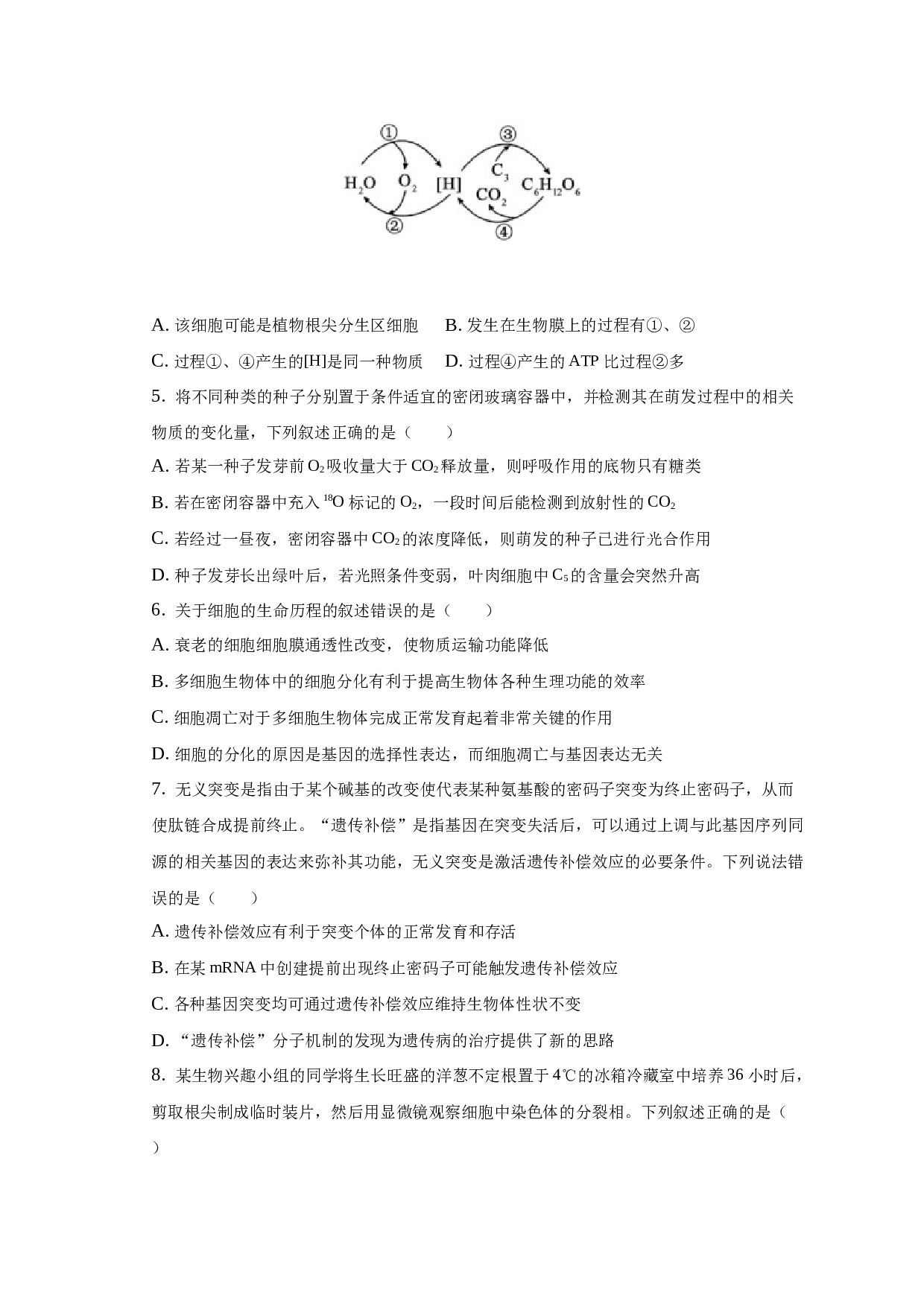 2022-2023学年平县中学高一（下）期末生物试卷-普通用卷 第2页