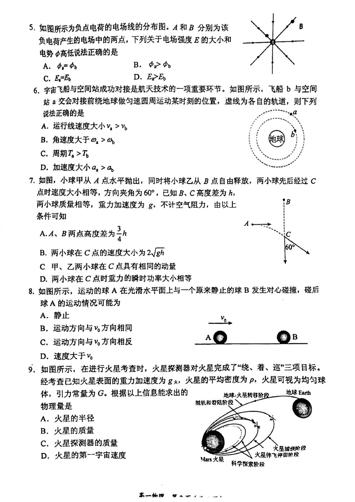 辽宁省葫芦岛市2022-2023学年高一下学期7月期末考试物理试题（扫描版含答案）.pdf 第2页