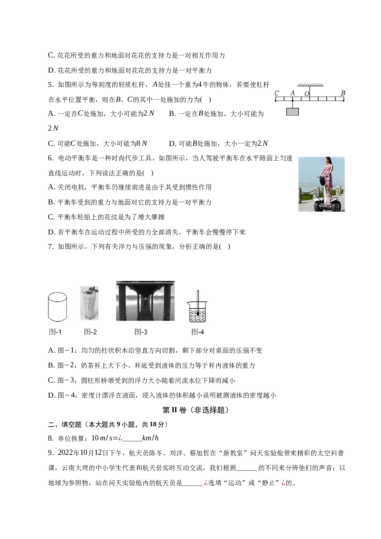 2022-2023学年安徽省定远县严桥学校八年级（下）期中物理试卷-普通用卷.docx 第2页