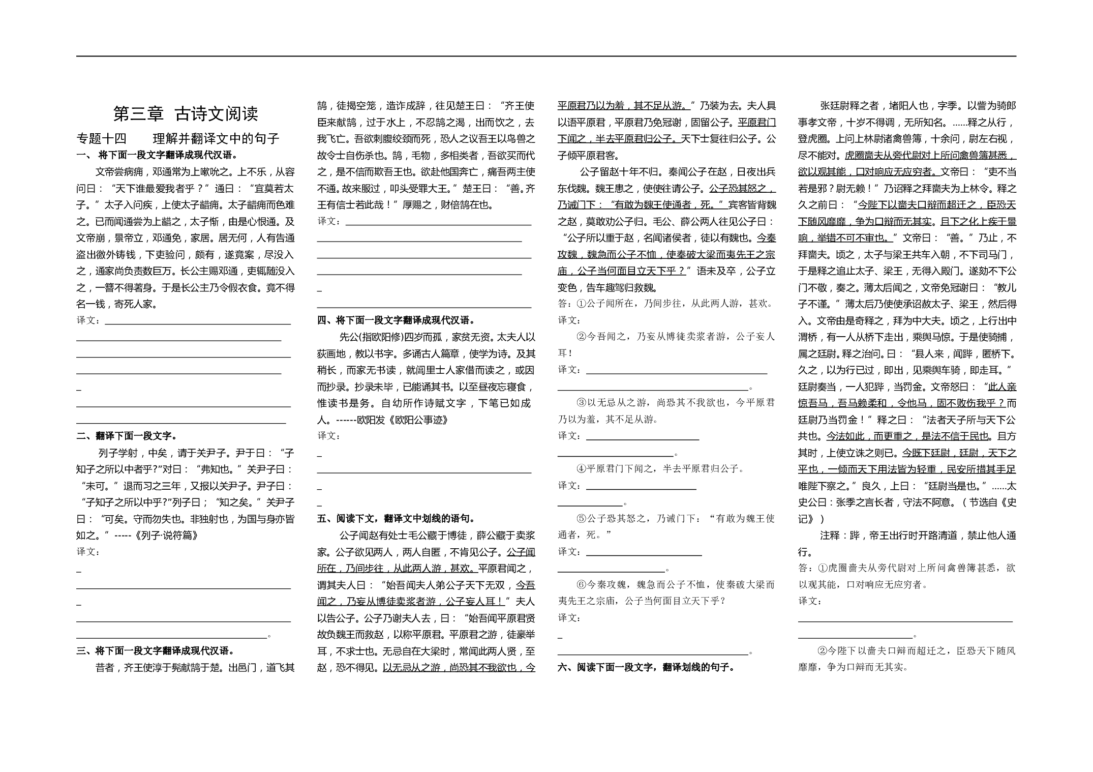 高考语文专题复习：理解并翻译文中的句子.doc 第1页