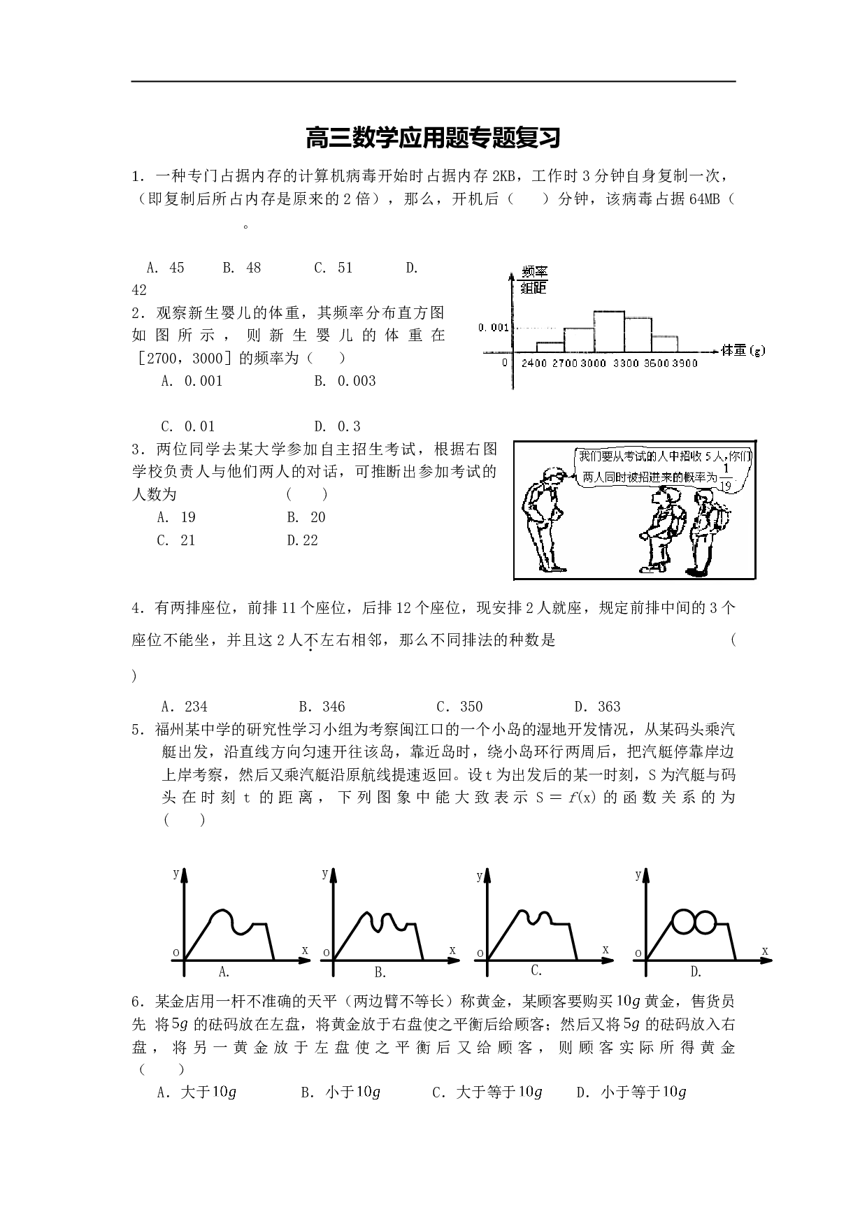 高三数学应用题专题复习.doc 第1页