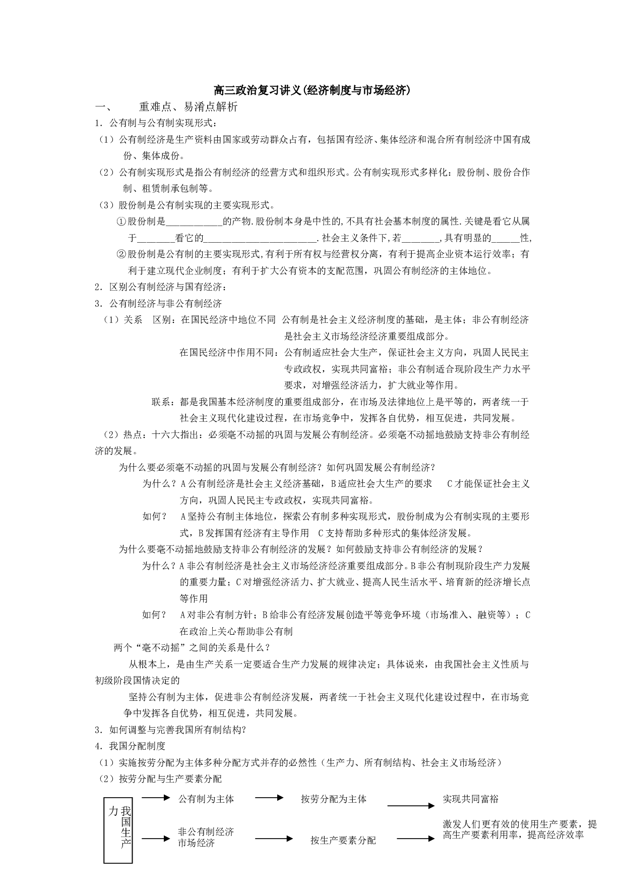 高三政治复习讲义(经济制度与市场经济).doc 第1页