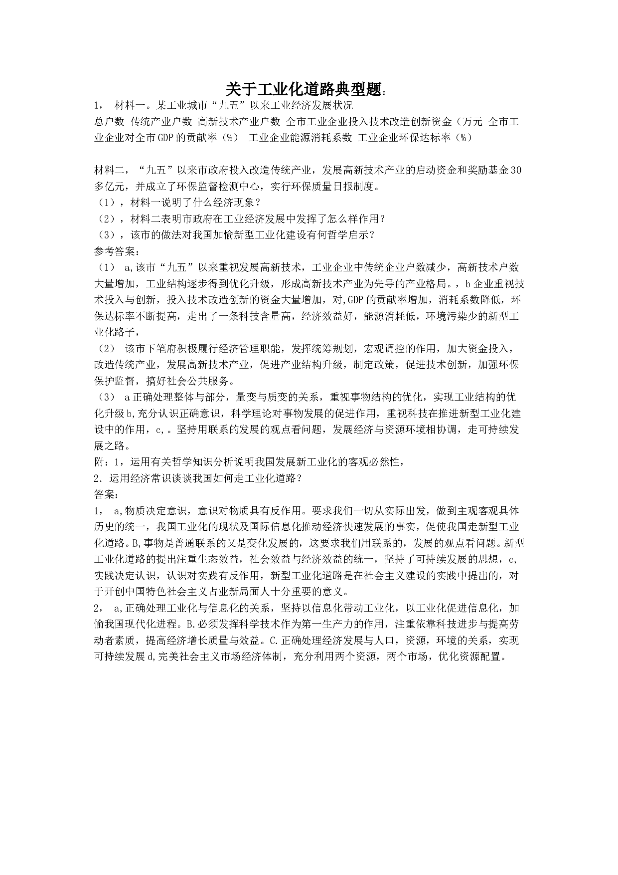 关于工业化道路典型题.doc 第1页