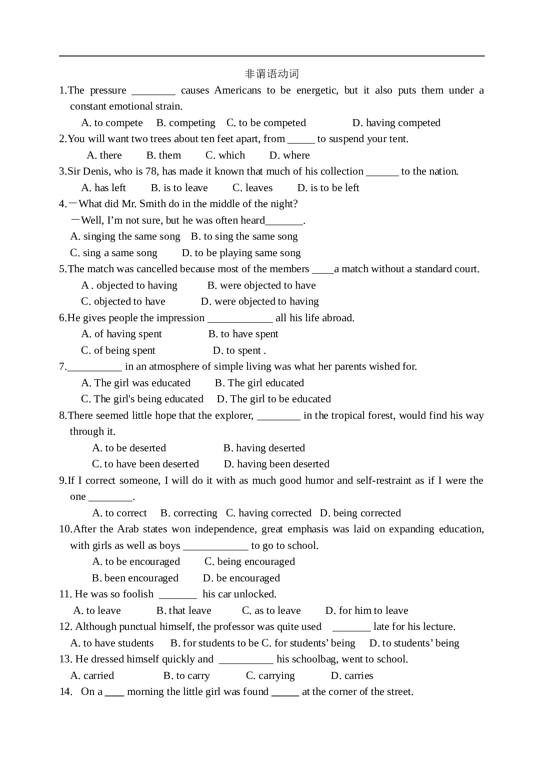高考英语语法非谓语动词.doc 第1页