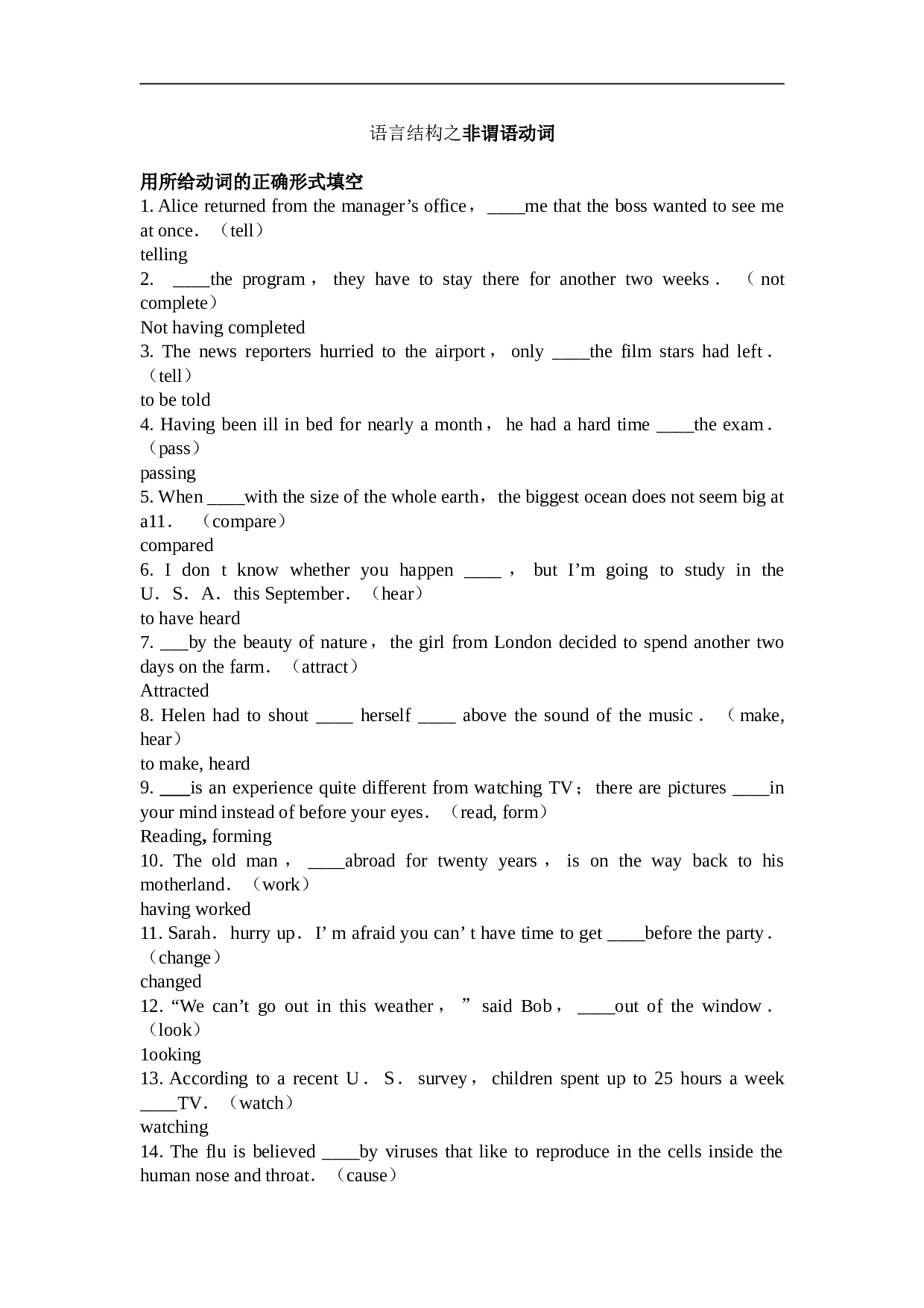 高考英语语言结构之非谓语动词.doc 第1页