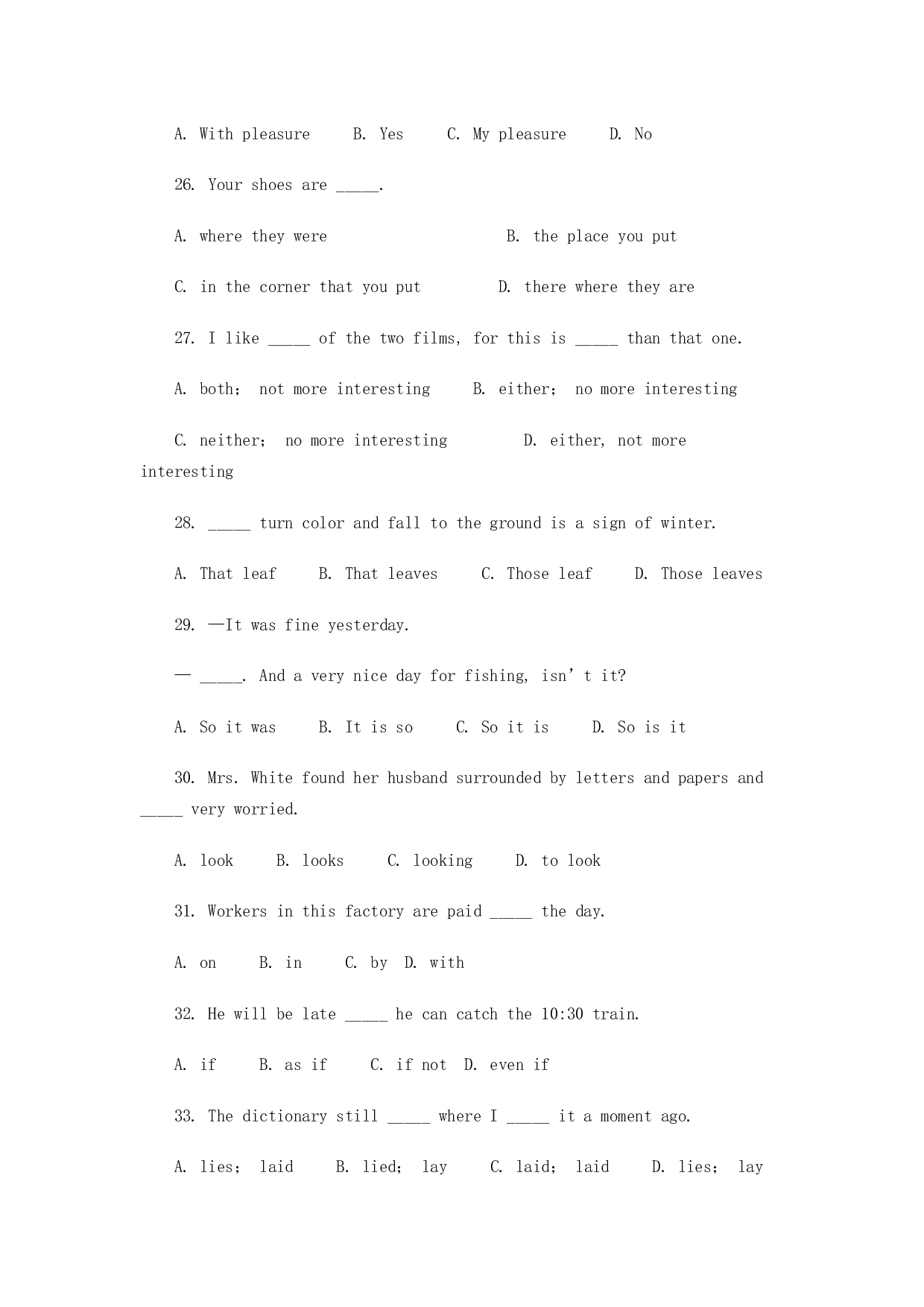 高一第二学期期末英语试卷.doc 第2页