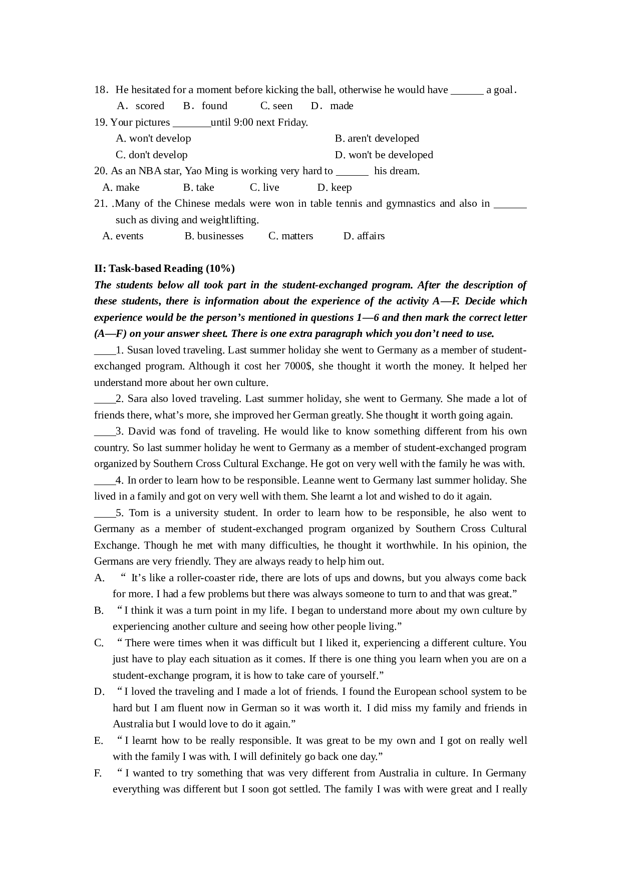 高一上学期英语ATestforUnit7&8.doc 第2页