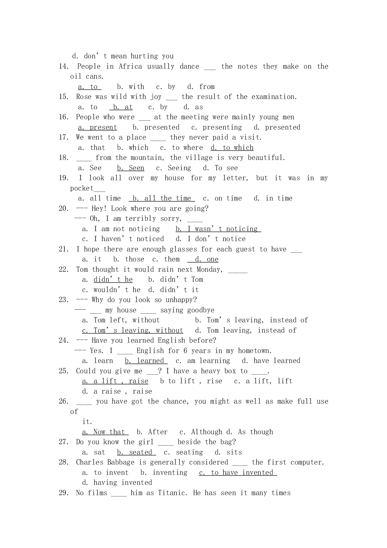 高一英语单项选择练习3.doc 第2页