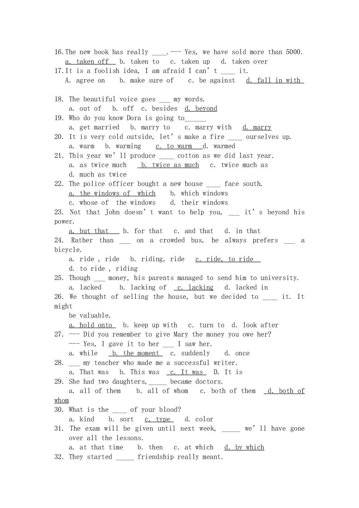高一英语单项选择练习5.doc 第2页
