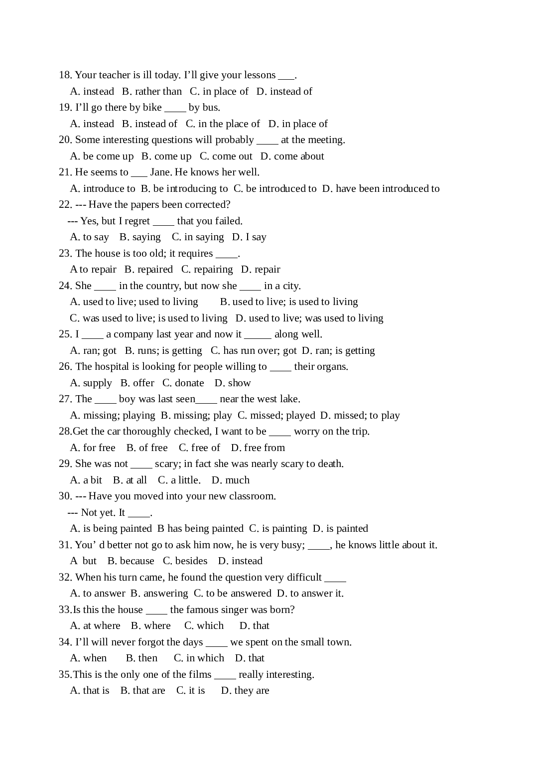 牛津英语高一第一单元语言点练习.doc 第2页