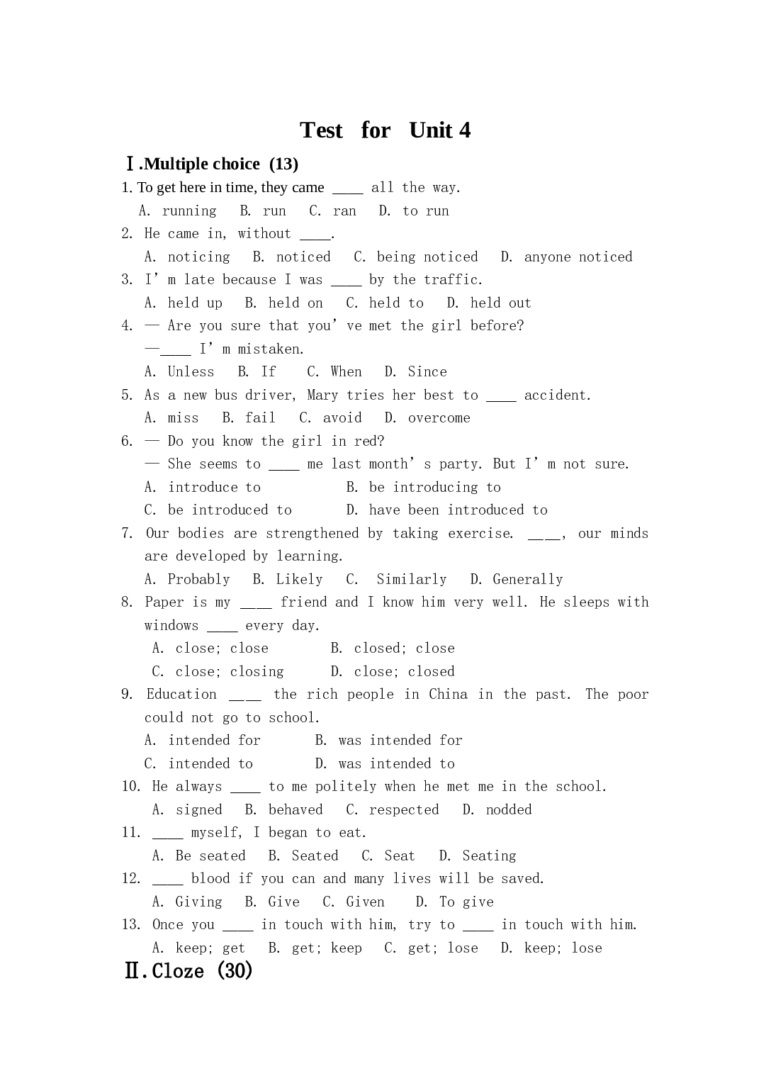 TestforUnit4BodyLanguage.doc 第1页