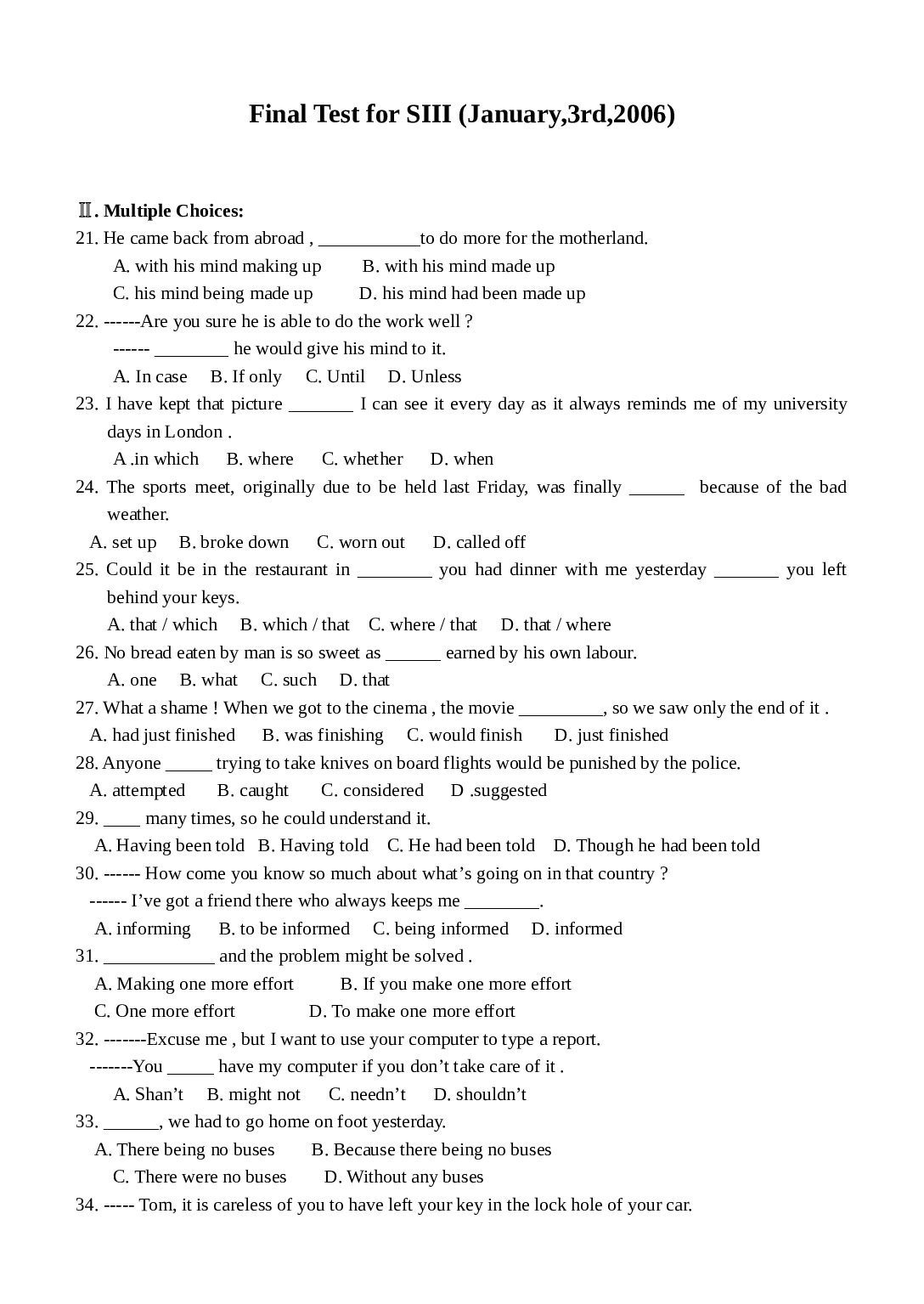 高三上学期期末考试英语试卷.doc 第1页