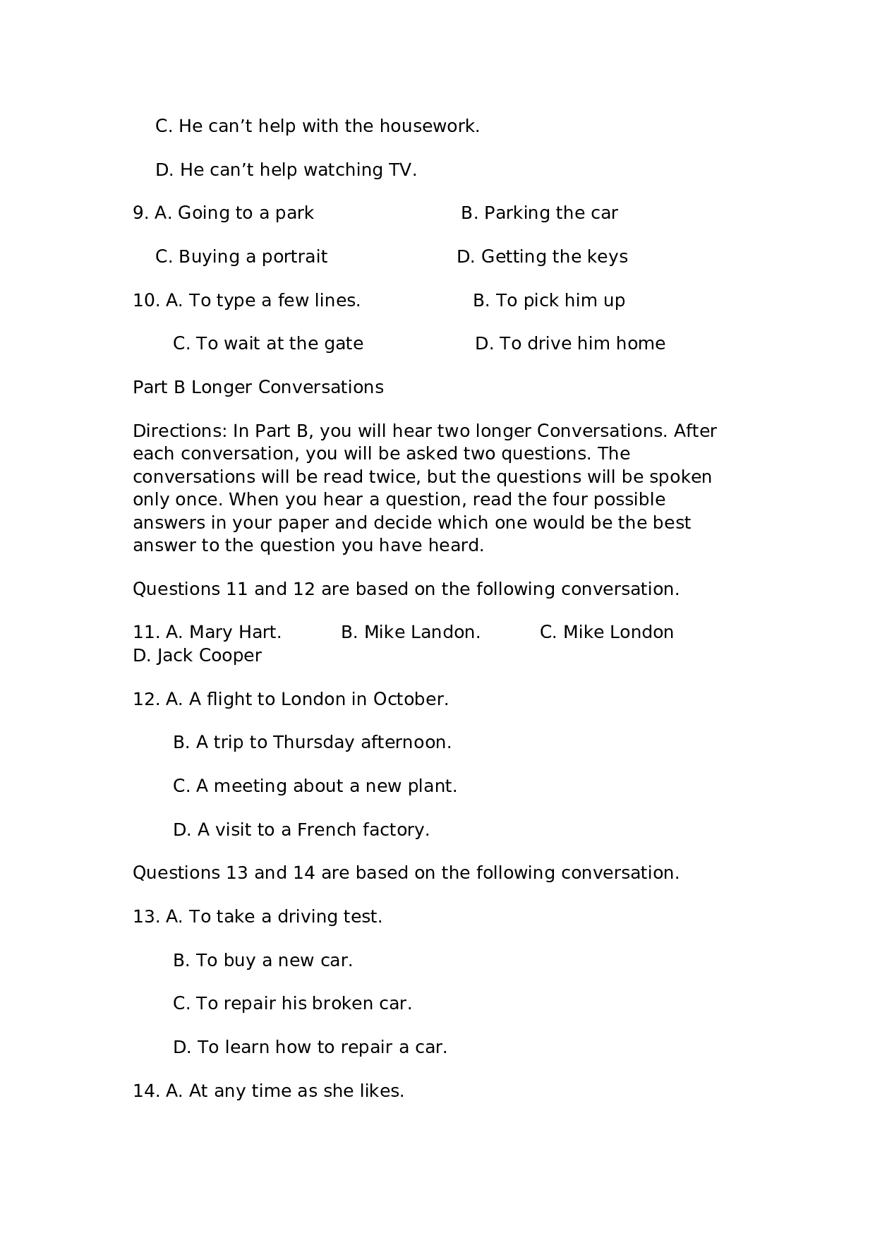 高三英语普通高等学校春季招生考试英语试题1.doc 第2页