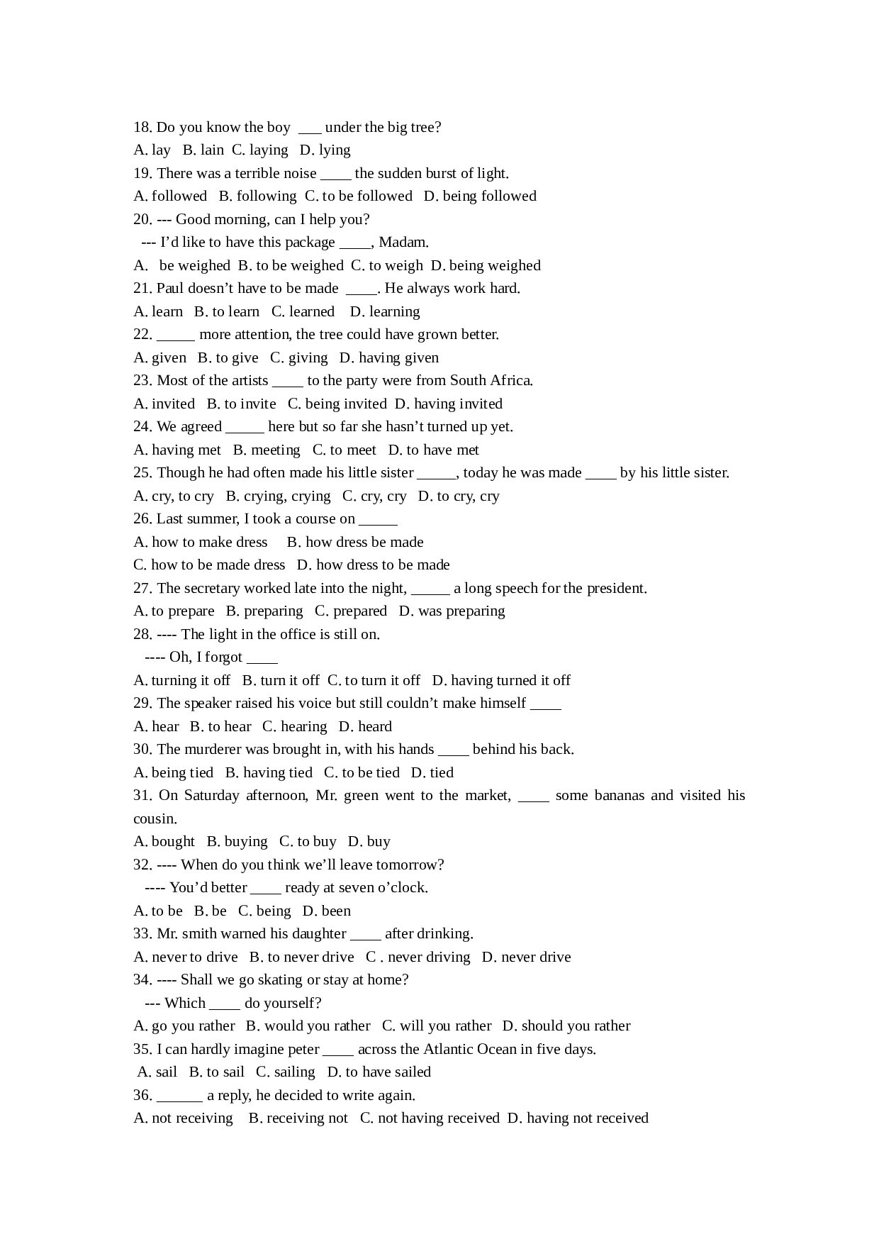 高二下学期英语非谓语动词练习.doc 第2页