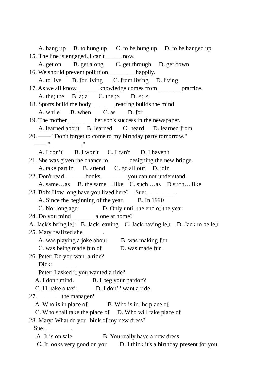 高二下学期英语周练十.doc 第2页