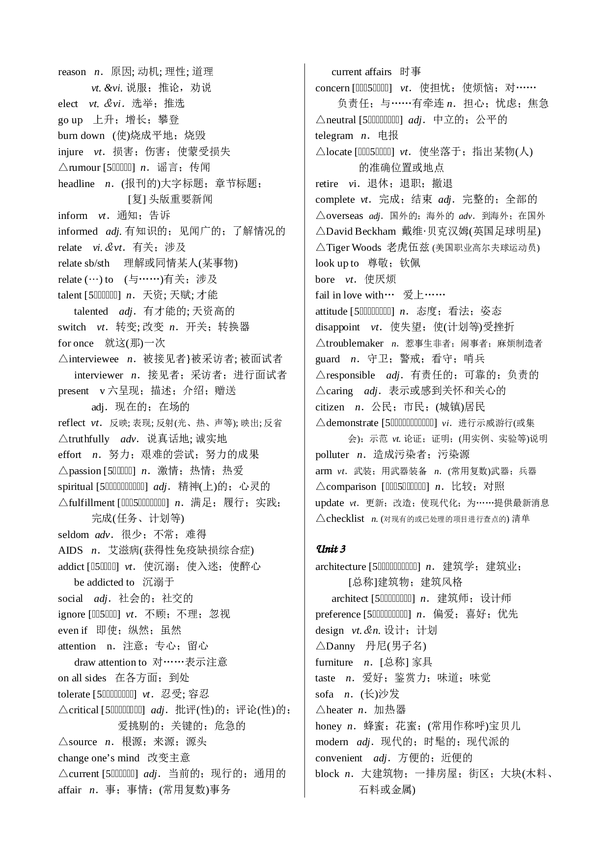 人教版高二（上）英语词汇表【按单元顺序】.doc 第2页