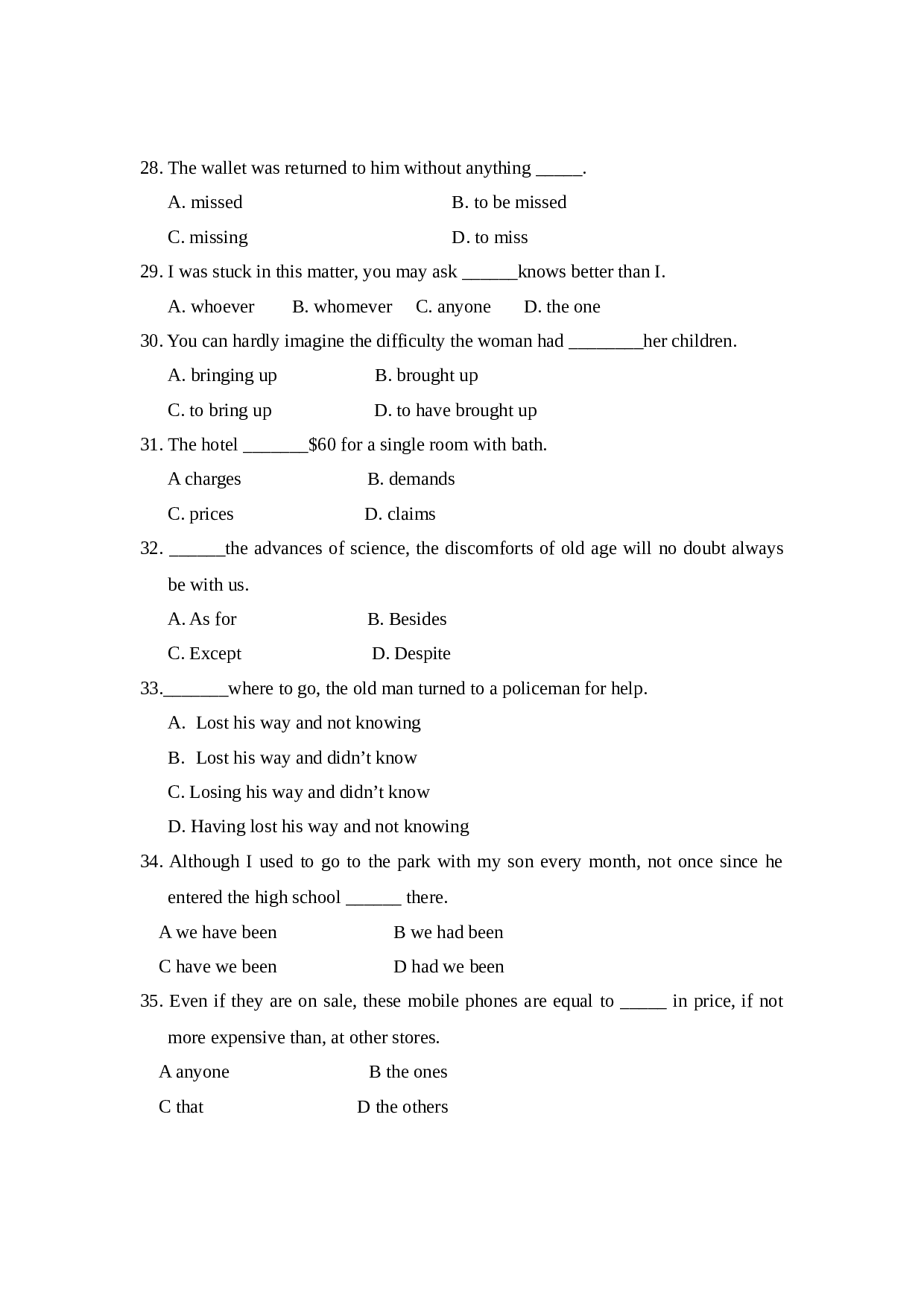 抚顺二中高三英语上学期第一次测试.doc 第2页
