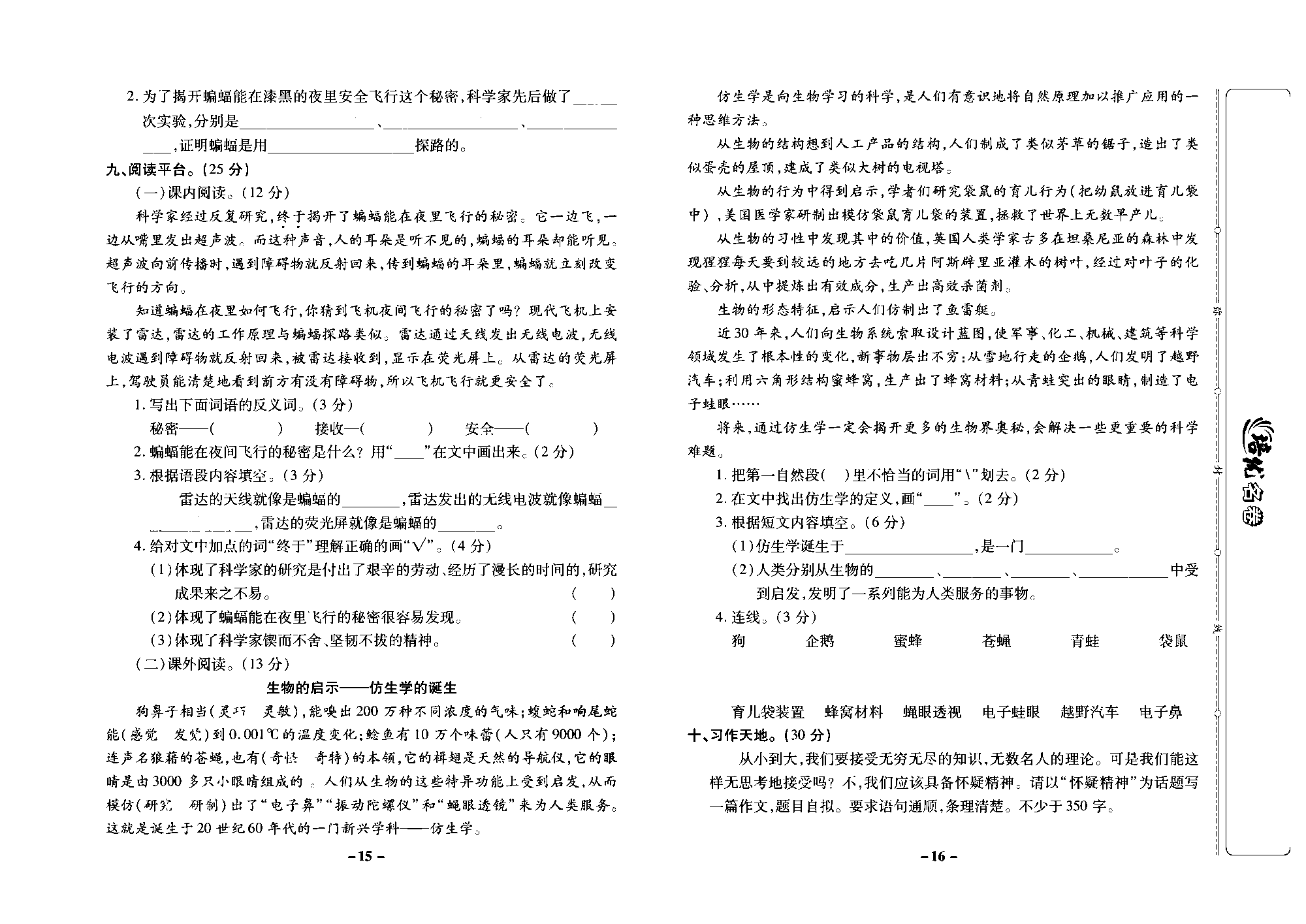培优名卷四年级上册语文部编版去答案版_部分4.pdf 第2页