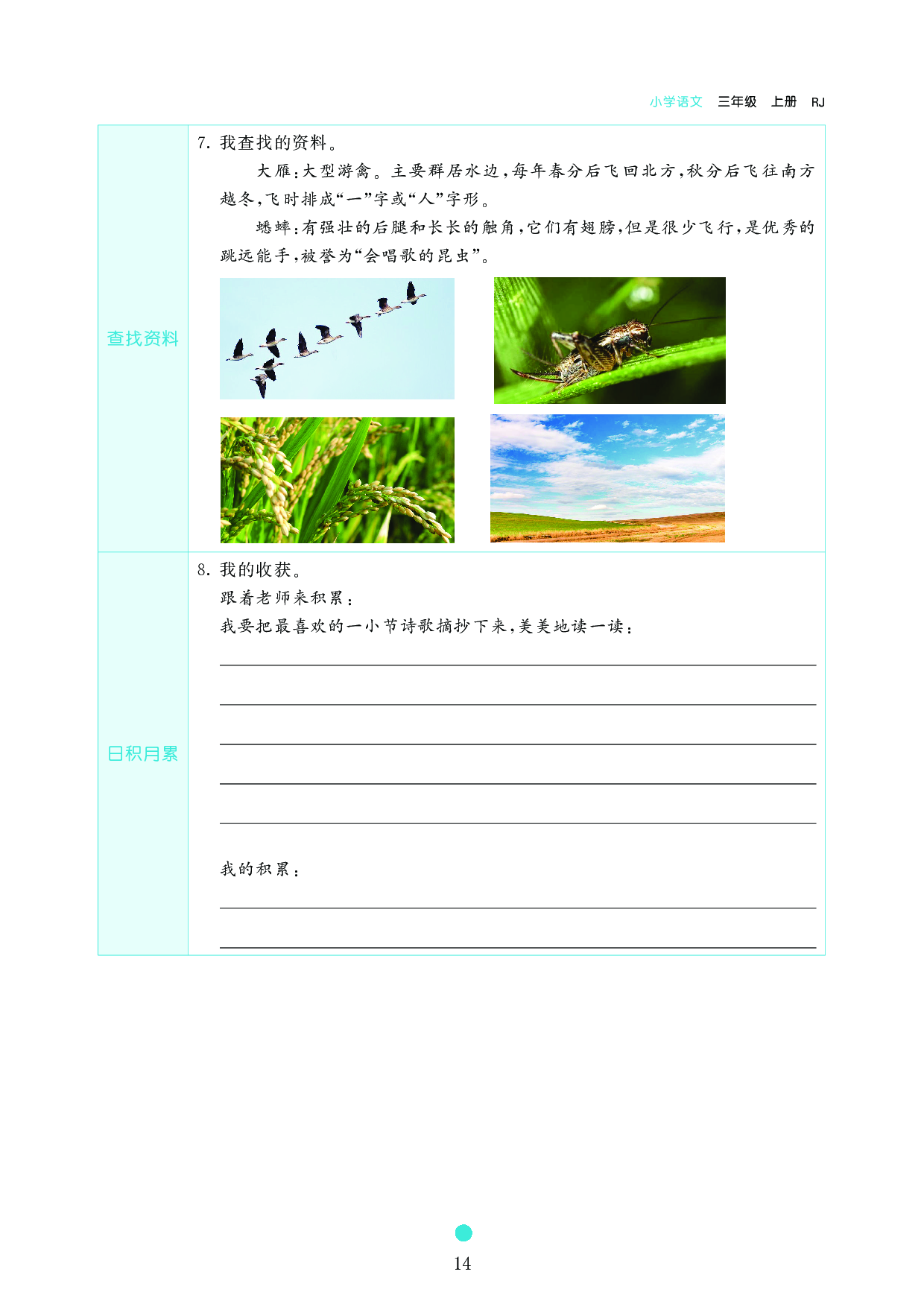 小学三年级语文上册《课前预习目标》7 听听,秋的声音.pdf 第2页