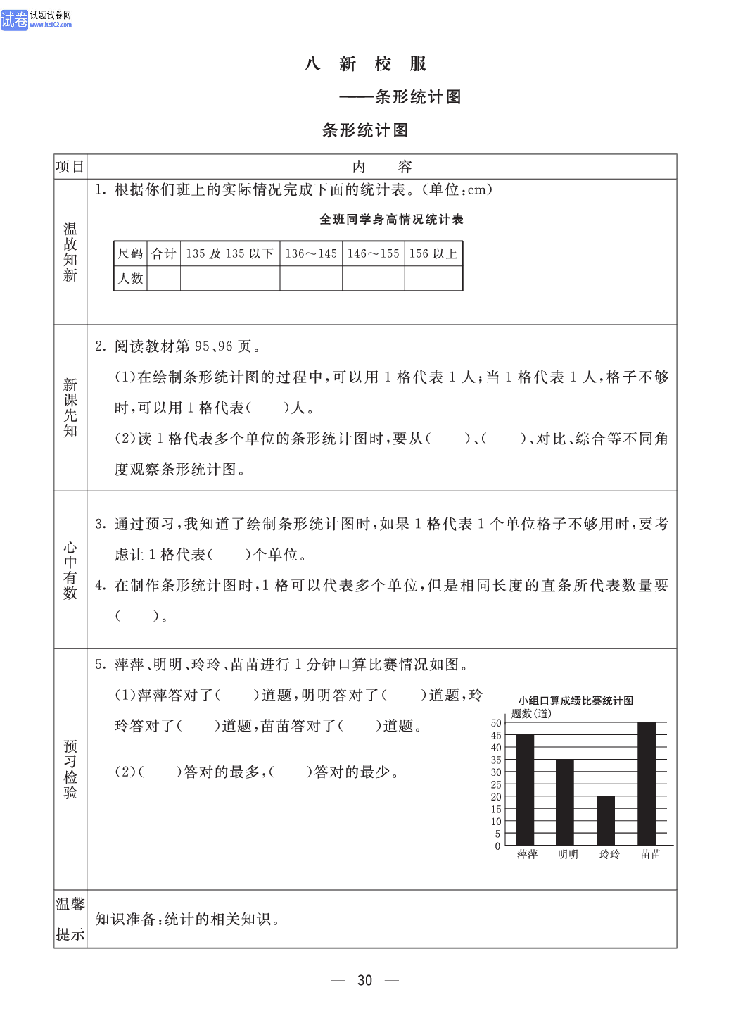 小学青岛版六三制四年级（上册）数学预习_部分17.pdf 第1页