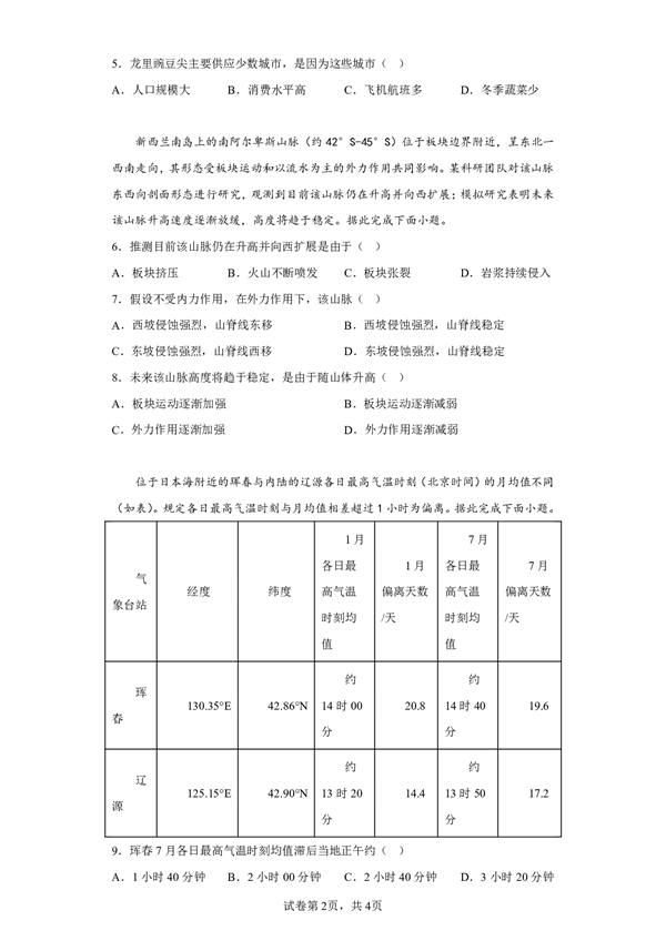 2023年全国高考乙卷地理试题.pdf 第2页
