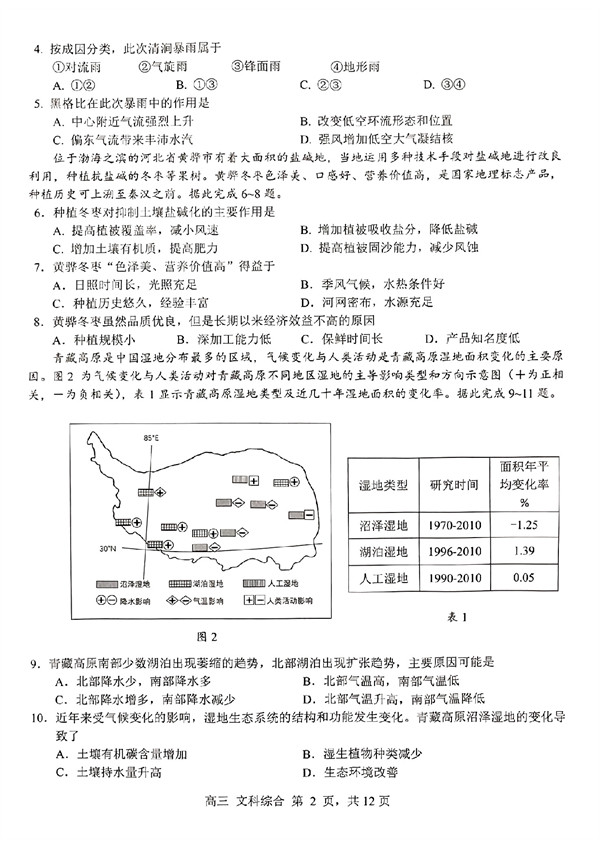2023年高考河池、来宾、百色、南宁市联合调研考试文科综合能力测试.pdf 第2页
