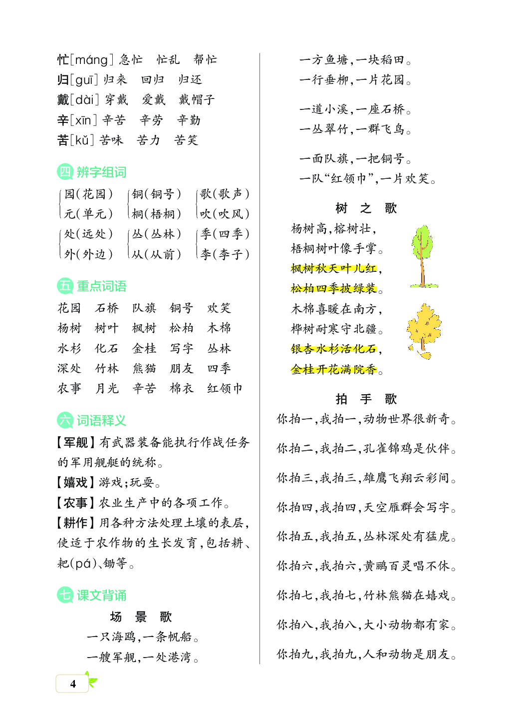 新学期语文2年级（上）核心考点梳理（第二、三、四、五、六单元）.pdf 第2页
