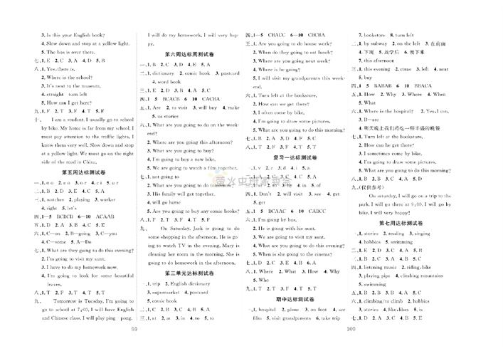 冲刺100分人教版 英语6年级上册试题（参考答案）.pdf 第2页