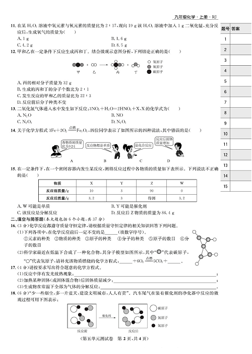 一卷好题&middot;九年级上册化学人教版知识点试卷_部分9.pdf 第2页