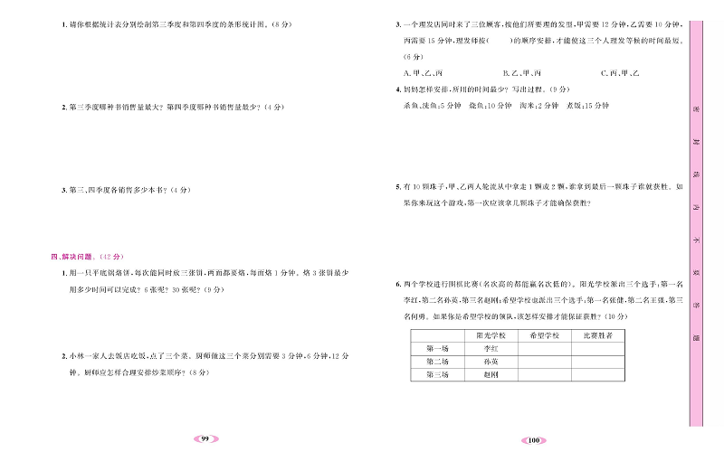 人教版数学四年级上册金牌作业本达标检测卷_第七、八单元测试卷.pdf 第2页
