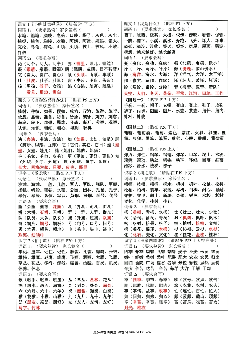 【二年级】上册语文课课贴.pdf 第1页