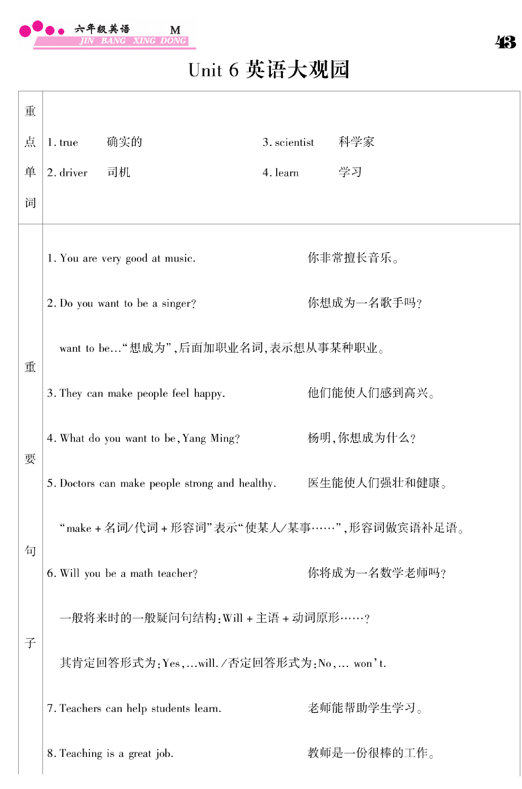 闽教版英语6年级下册金榜行动课时练习_部分42.pdf 第1页